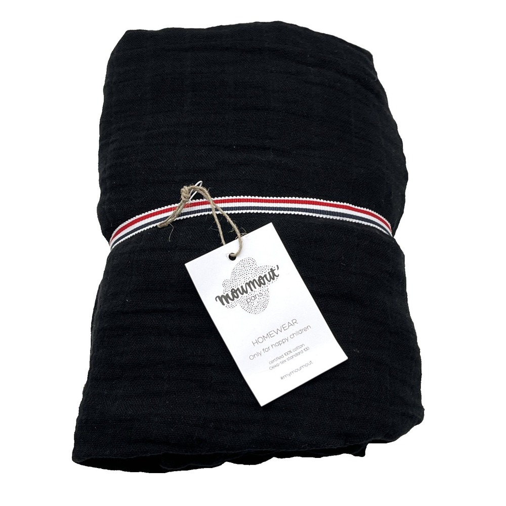 Moumout Paris Premium‎ Black Cotton Fitted Crib Sheet 60–120 cm New